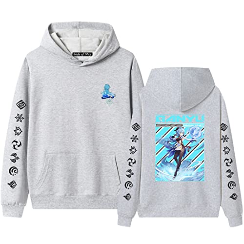 cshsb Genshin Impact Hoodie für Herren Jungen Mädchen 3D Druck Anime Sweatshirt Cosplay Chongyun Tartaglia Paimon Unisex Casual Langarm Kapuzenpullover,c-1309,A,XL von cshsb