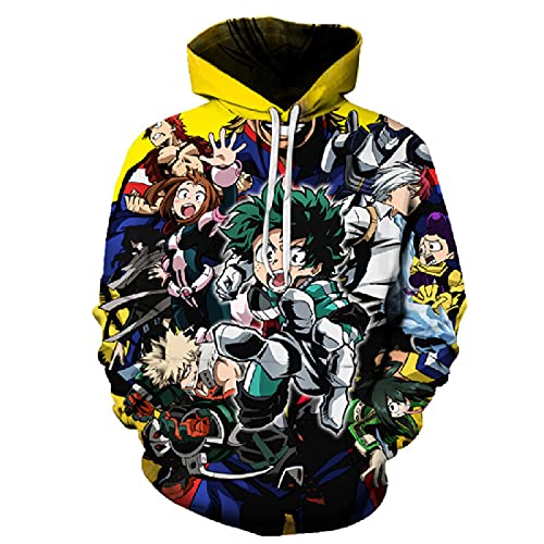 cshsb Herren Damen Kapuzenpullover Sweatshirt Hoodie Print Pulli Tops Jacke Pullovershirt Sweatjacke Outwear Oberteile My Hero Academia Boku no Hero Bakugou Katsuki Shoto Todoroki,Q,S-M von cshsb