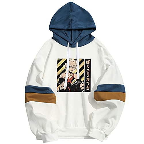 cshsb Japanese Anime My Hero Academia Hoodie Bakugou Katsuki Pullover Kapuzenpullover Streetwear Casual Sweatshirts,V,L-XL von cshsb