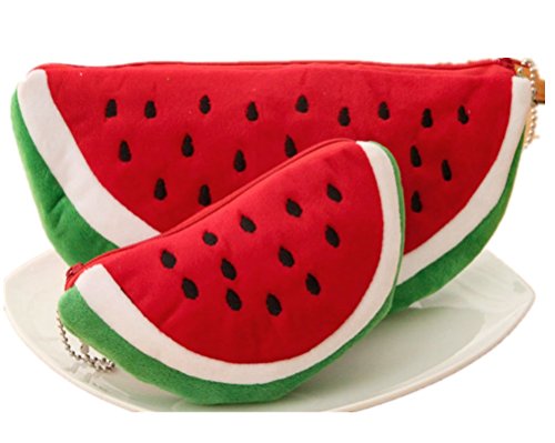 Adiasen 2 x Wassermelonen-Design für Federmäppchen, Stiftehalter, Kosmetiktasche, 2 Stück, rot, Modern von cuhair