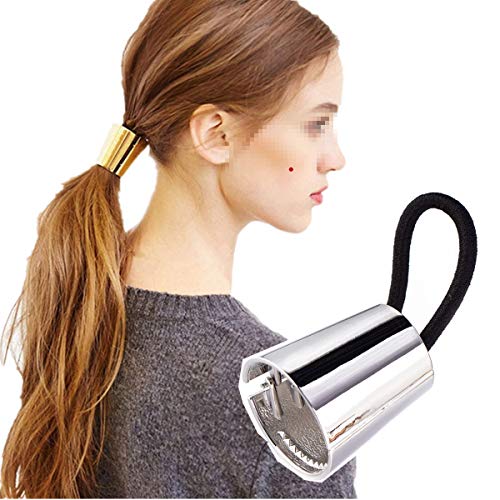 Cuhair 1 stück Frauen Mädchen Legierung Gold Rose Metall Glatte Pferdeschwanz Halter Clip Haargummi Haarschmuck Für Damen (Silber) von cuhair