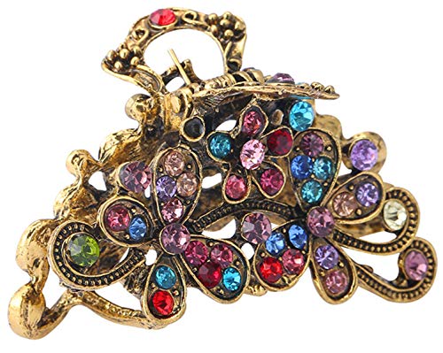 cuhair 1 Stück DIY handgemachte Strass Haarschmuck Blatt Blume Vintage Frauen Mädchen Haarspange Haarspange Haarspange Haarschmuck (mehrfarbig) von cuhair
