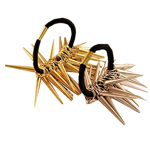 cuhair 2 stücke Metall Niet Elastische Pferdeschwanz Halter Haargummi Haarbänder Haarschmuck Für Frauen Mädchen Punk von cuhair