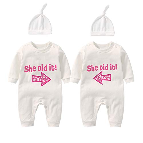 culbutomind Baby-Strampler mit Aufschrift He did it she did it (White she did it and hat 12m) von culbutomind