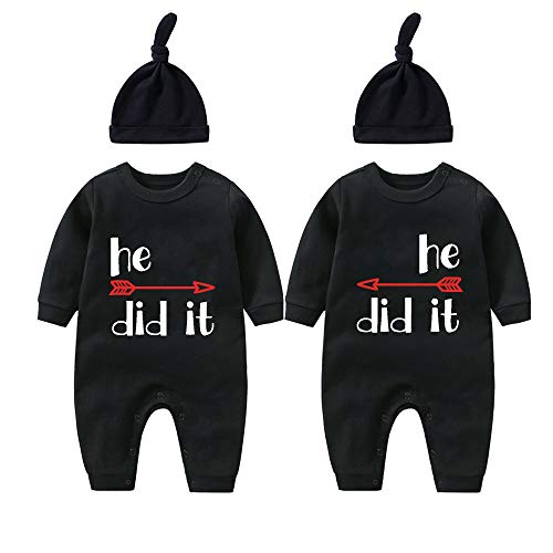 culbutomind Baby-Strampler mit Aufschrift He did it she did it (red Black he did it and hat 3m) von culbutomind