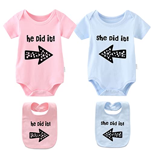 culbutomind Baby Twins Bodysuits Sie Er hat es getan Baby Kleidung Neugeborenes Mädchen Kleidung Zwillinge 2 Sätze Baby Geschenk（BLPI 3M） von culbutomind