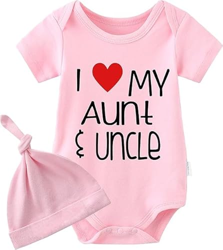 culbutomind Baby Zwillinge BabyBody I Love My Aunt Uncle Neugeborene Säugling Body Baby Mädchen Junge Kleidung Set(pink 9m) von culbutomind