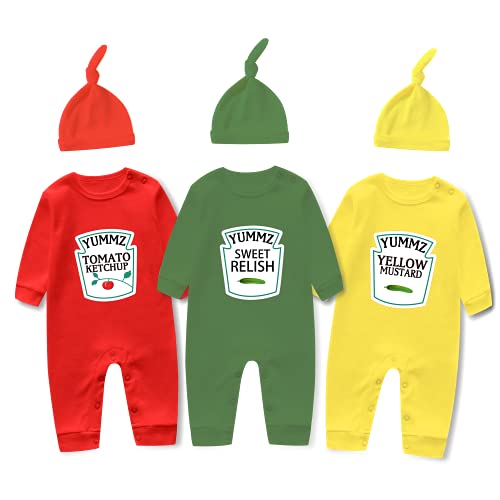 culbutomind Baby Zwillinge Strampler Body Junge Mädchen Lecker Ketchup Fun Baby Geschenke Geburt Lustig Babykleidung(Body ketchup 3m) von culbutomind