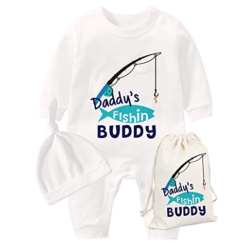 culbutomind Baby Zwillinge Strampler Body Junge Mädchen Papas Angelfreund Fun Baby Geschenke Geburt Lustig Babykleidung(Weiß Angeln Vater 12m) von culbutomind