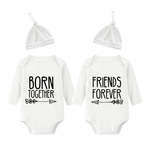 culbutomind Baby-Body für Zwillinge, Best Friends Forever, Doppel-Set, lustig, passende Zwillings-Outfits, Weiß Bf lang, 68 von culbutomind