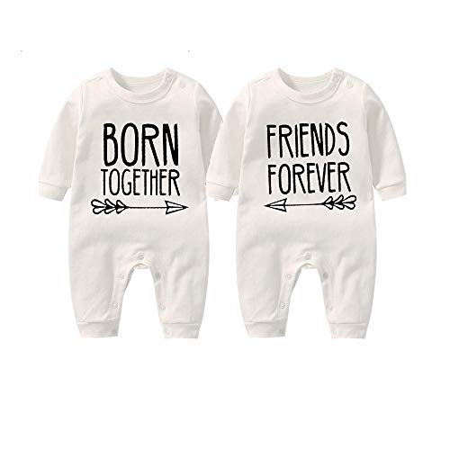 culbutomind Baby Zwillinge Strampler Beste Freunde Für Immer Fun Baby Geschenke Geburt Erstausstattung(white1 0-3 Months) von culbutomind