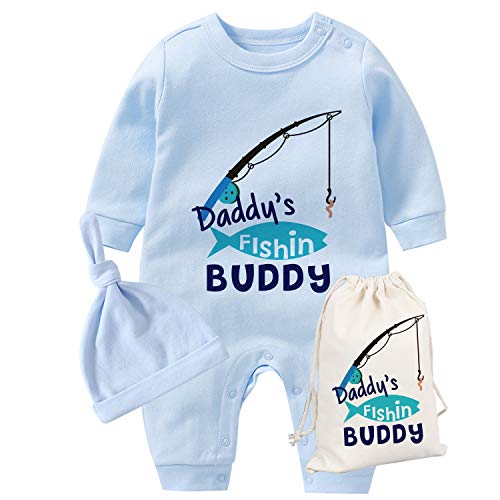 culbutomind Baby Zwillinge Strampler Body Junge Mädchen Papas Angelfreund Fun Baby Geschenke Geburt Lustig Babykleidung(Blau Angeln Vater 3m) von culbutomind