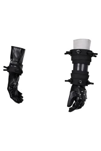 cultofmoon Cloud Strife Cosplay Handschuh Schwarze Lederhandschuhe FF7 Cloud Strife Kostüm Anime Kampf Handschuhe Armband Halloween Karneval Cos Zubehör von cultofmoon