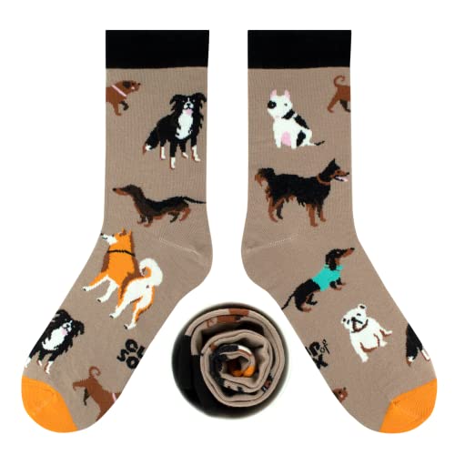cup of sox Herren Damen Bunte Socken mit Lustigen Motiven im Geschenk Kaffee To Go Pappbecher (Hunde, 41-44) von cup of sox