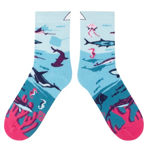 cup of sox Herren Damen Lustige Bunte Socken mit Meereslebewesen Motiv, LIEBE UNSERE PLANET Edition, Socken im Kaffee To Go Pappbecher, 37-40 von cup of sox