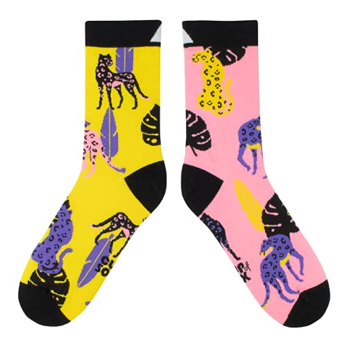 cup of sox Lustige Socken mit Panther Jaguar Gepard Leopard, Bunte Geschenksocken in der Pappbecher für Männer und Frauen, 37-40 von cup of sox