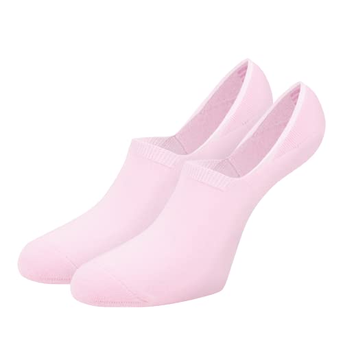 cup of sox Unsichtbare Sneaker Socken Damen mit Rutschfesten Silikonstreifen Invisible Kurze Füßlinge Herren Footies mit Silikonpad Anti Rutsch, 37-40, Rosa von cup of sox