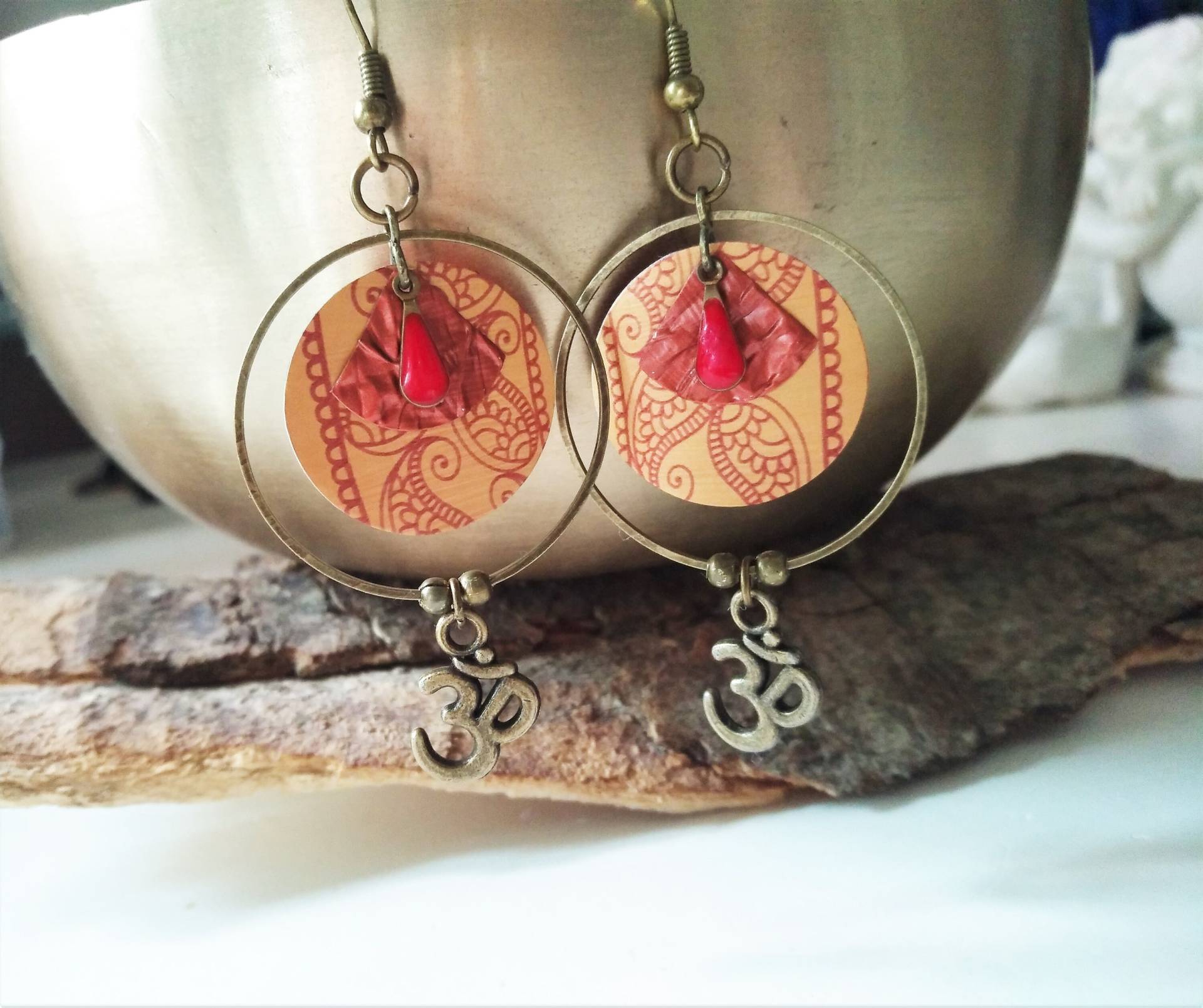 Recycling Ohrringe Sand Terrakotta, Boho Mit Ornament, Festival Om Buddha, Nespresso Kaffeekapseln Nachhaltig 178 Recycling Ohrringe Sand Terrakotta, Boho Mit Ornament, Festival Om Buddha, Nespresso Kaffeekapseln Nachhaltig 178 von cupnessoArt