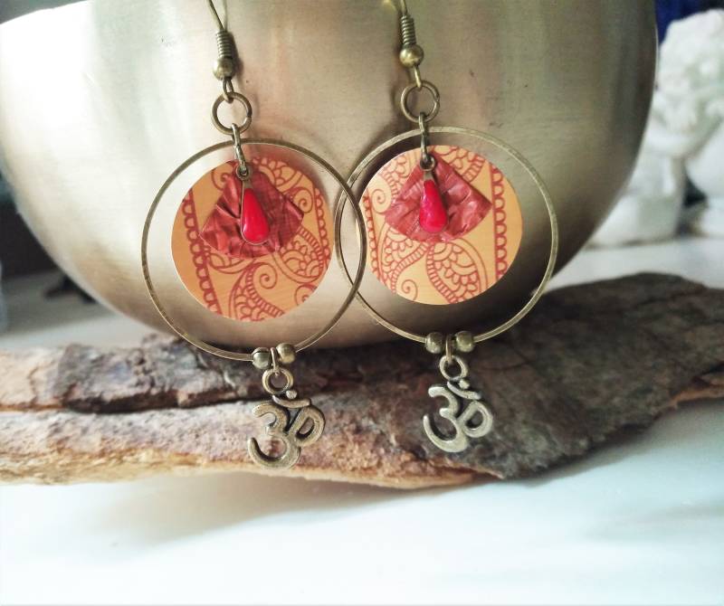 Recycling Ohrringe Sand Terrakotta, Boho Mit Ornament, Festival Om Buddha, Nespresso Kaffeekapseln Nachhaltig 178 Recycling Ohrringe Sand Terrakotta, Boho Mit Ornament, Festival Om Buddha, Nespresso Kaffeekapseln Nachhaltig 178 von cupnessoArt