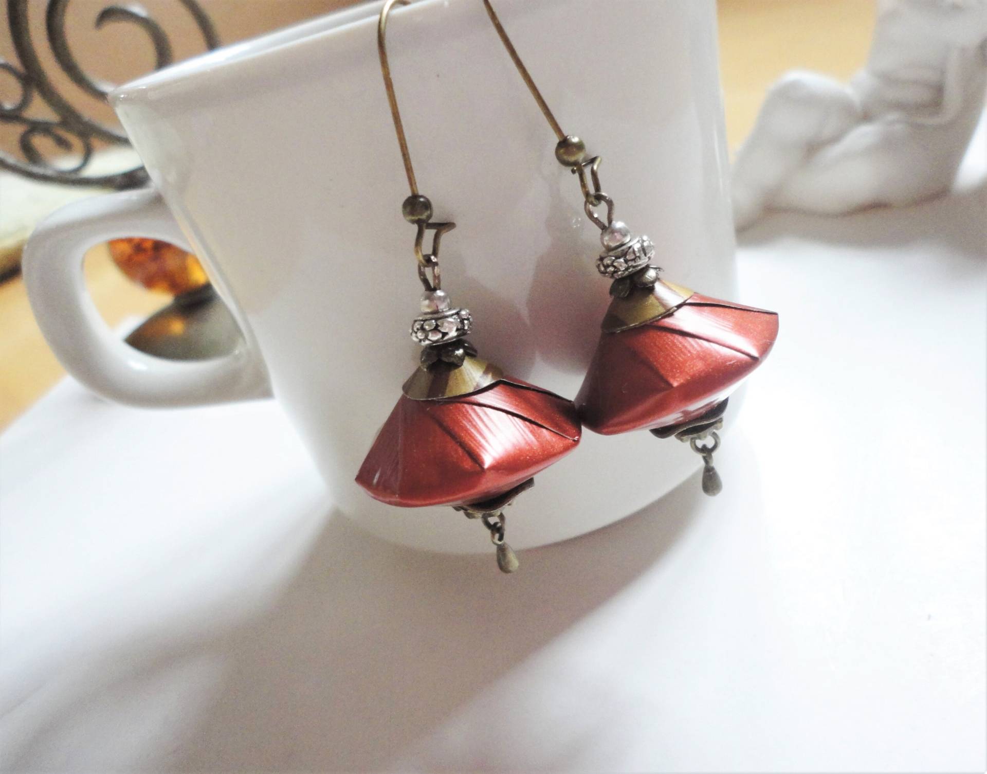 Recycling Laternen Ohrringe Terrakotta, Bronze Vintage Ethno, Upcycling Kaffeekapsel Nespresso Schmuck Eco 184 Recycling Laternen Ohrringe Terrakotta, Bronze Vintage Ethno, Upcycling Kaffeekapsel Nespresso Schmuck Eco 184 von cupnessoArt