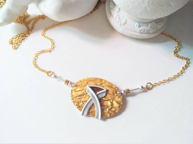 Geo Halskette Symbol Kette Mit Recycling Anhänger, Edle Aus Upcycling Kaffeekapseln Schmuck Originelles Geschenk 359 Geo Halskette Symbol Kette Mit Recycling Anhänger, Edle Aus Upcycling Kaffeekapseln Schmuck Originelles Geschenk 359 von cupnessoArt