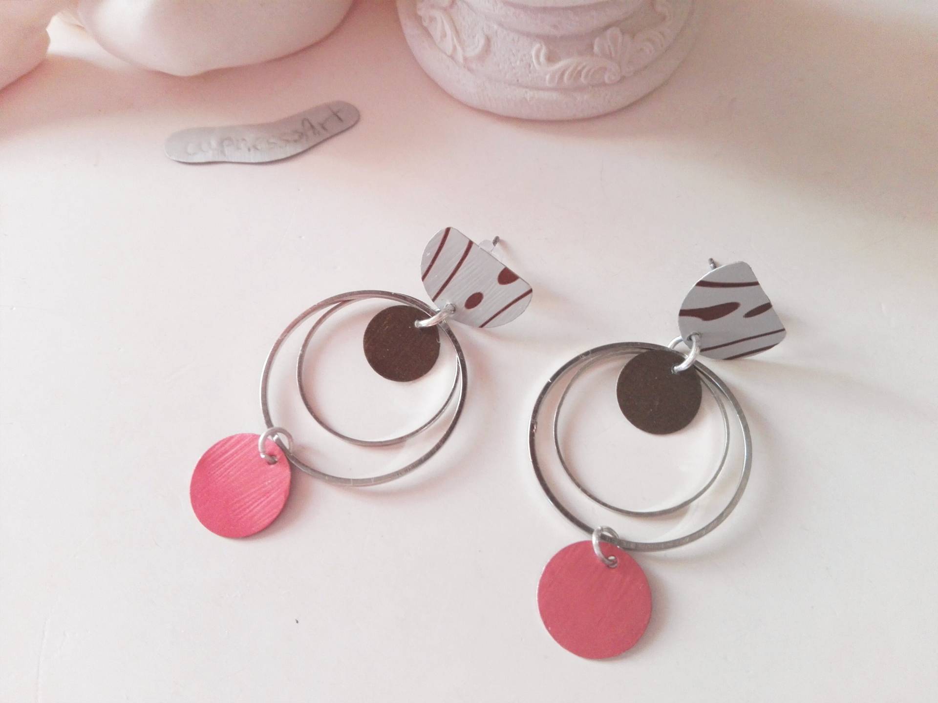 Edelstahl Ohrstecker Mit Silber Ringen Und Plättchen, Kreolen Halbmond, Recycling Ohrringe Nespresso Schmuck Nachhaltig 200 Edelstahl Ohrstecker Mit Silber Ringen Und Plättchen, Kreolen Halbmond, Recycling Ohrringe Nespresso Schmuck Nachhaltig 200 von cupnessoArt