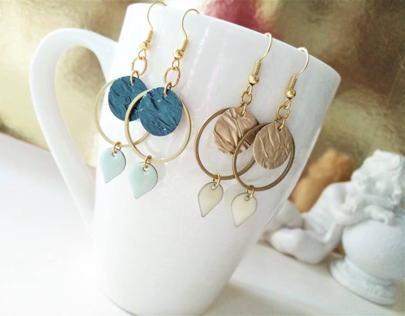 Messing Kreis Ohrringe Mit Upcycling Plättchen, Mint Emaille Weissgold, Schmuck Nespresso Nachhaltig 269 Messing Kreis Ohrringe Mit Upcycling Plättchen, Mint Emaille Weissgold, Schmuck Nespresso Nachhaltig 269 von cupnessoArt