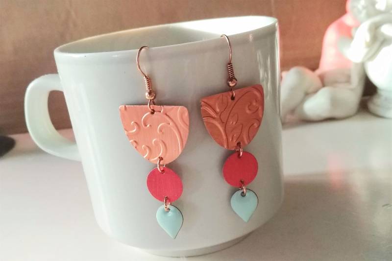 Mint Emaille Tropfen Ohrringe, Statement Halbkreis Ohrringe Rosegold Koralle Recycling Schmuck Aus Nespresso Kaffeekapsel Nachhaltig 222 Mint Emaille Tropfen Ohrringe, Statement Halbkreis Ohrringe Rosegold Koralle Recycling Schmuck Aus Nespresso Kaffeekapsel Nachhaltig 222 von cupnessoArt