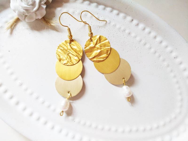 Recycling Kreis Ohrringe Mit Perlen Und 24K Vergoldete Ohrhaken, Rechteck Nespresso Schmuck Aus Kaffeekapseln Nachhaltig 298 Recycling Kreis Ohrringe Mit Perlen Und 24K Vergoldete Ohrhaken, Rechteck Nespresso Schmuck Aus Kaffeekapseln Nachhaltig 298 von cupnessoArt