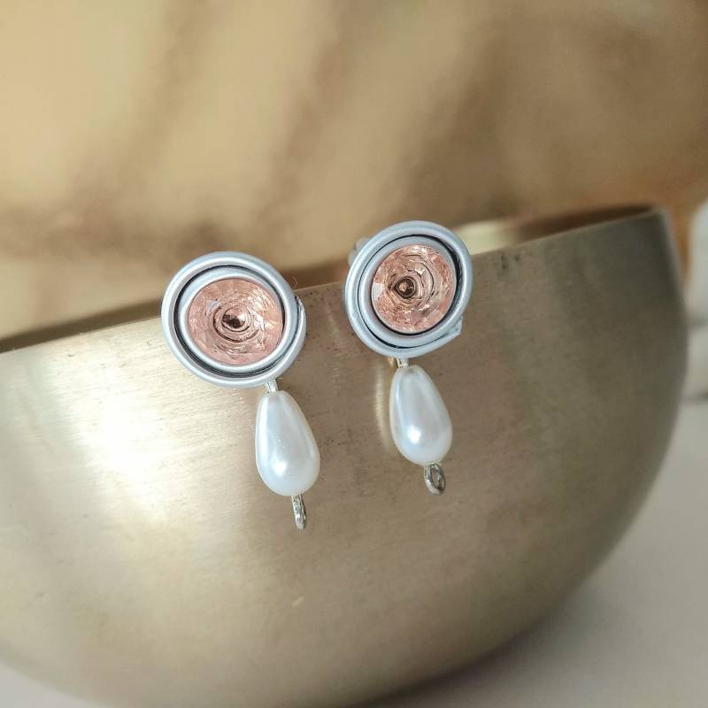 Spiral Ohrstecker Strass Aus Recycling Kaffeekapsel, Tropfen Lachs, Kaffeekapsel Nespresso Ohrringe Upcycling Schmuck 033 Spiral Ohrstecker Strass Aus Recycling Kaffeekapsel, Tropfen Lachs, Kaffeekapsel Nespresso Ohrringe Upcycling Schmuck 033 von cupnessoArt