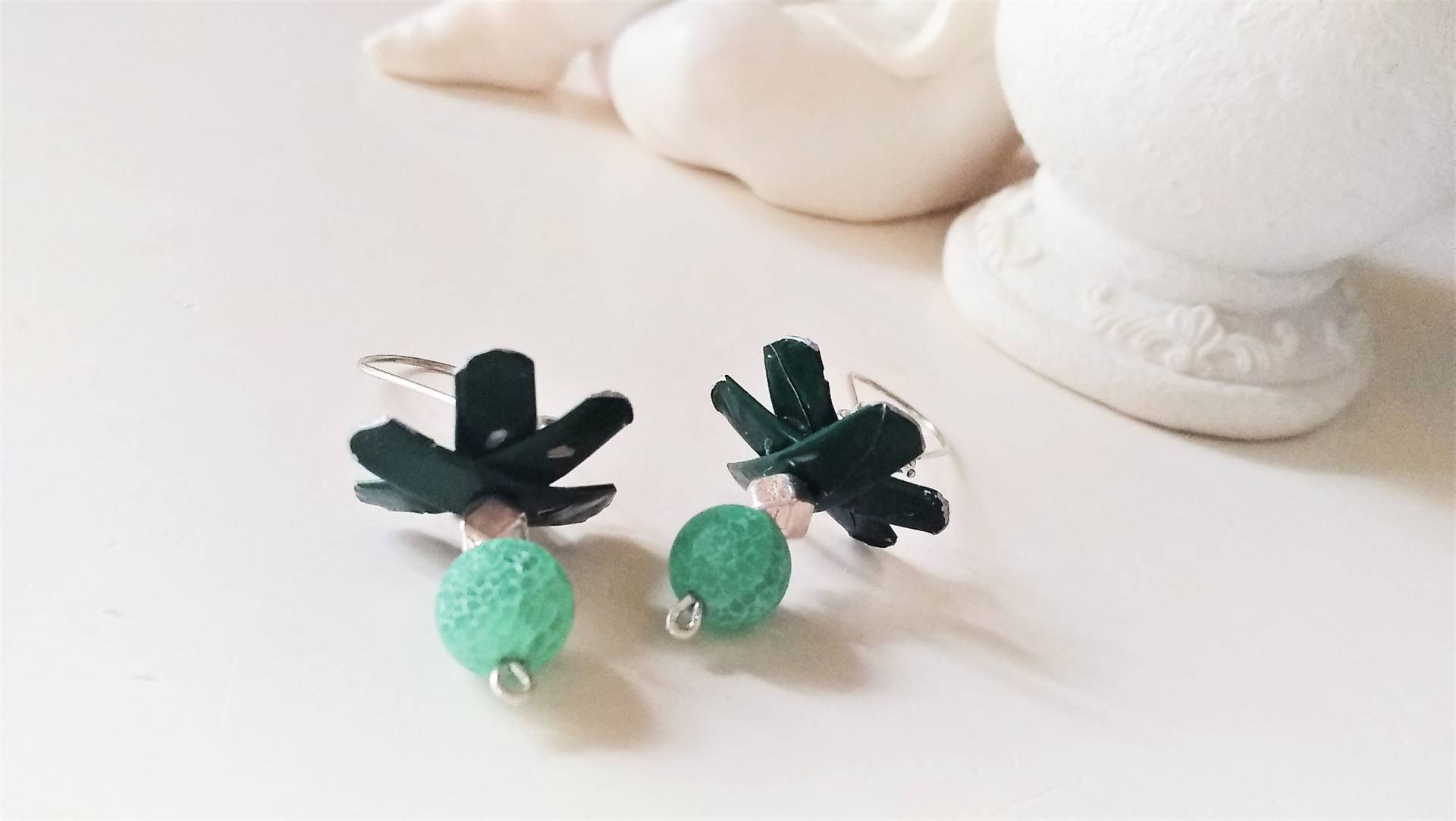 Upcycling Ohrringe Stern Mit Achat Grün, Grüne Nespresso Schmuck Nachhaltig 114 Upcycling Ohrringe Stern Mit Achat Grün, Grüne Nespresso Schmuck Nachhaltig 114 von cupnessoArt