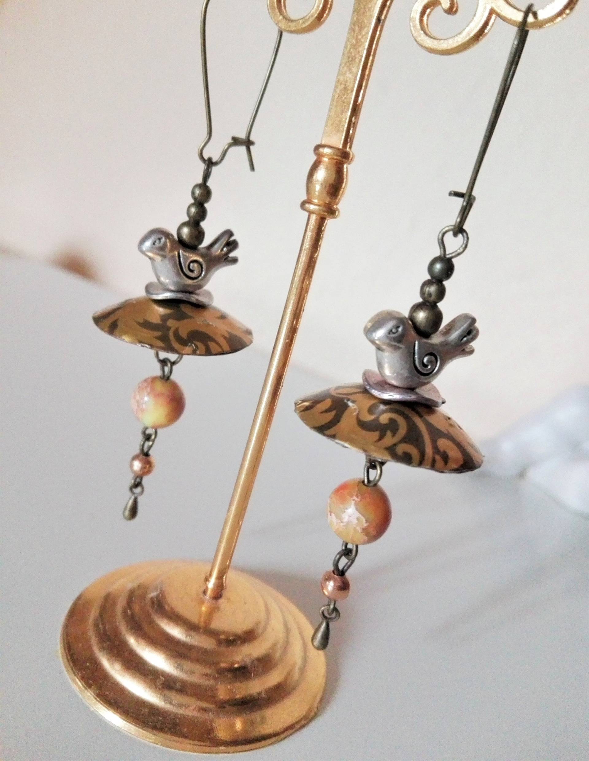 Silber Vogel Ohrringe Auf Pilz, Quallen Mit Jaspis, Nachhaltige Recycling Aus Kaffeekapsel Nespresso Schmuck 325 Silber Vogel Ohrringe Auf Pilz, Quallen Mit Jaspis, Nachhaltige Recycling Aus Kaffeekapsel Nespresso Schmuck 325 von cupnessoArt