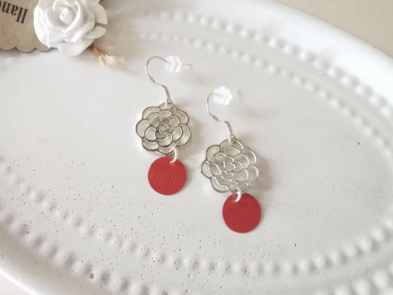 Zarte Blumen Mandala Ohrringe 925 Silber Mit Plättchen Aus Kaffeekapsel Recycling - Farbwahl Zarte Blumen Mandala Ohrringe 925 Silber Mit Plättchen Aus Kaffeekapsel Recycling - Farbwahl von cupnessoArt