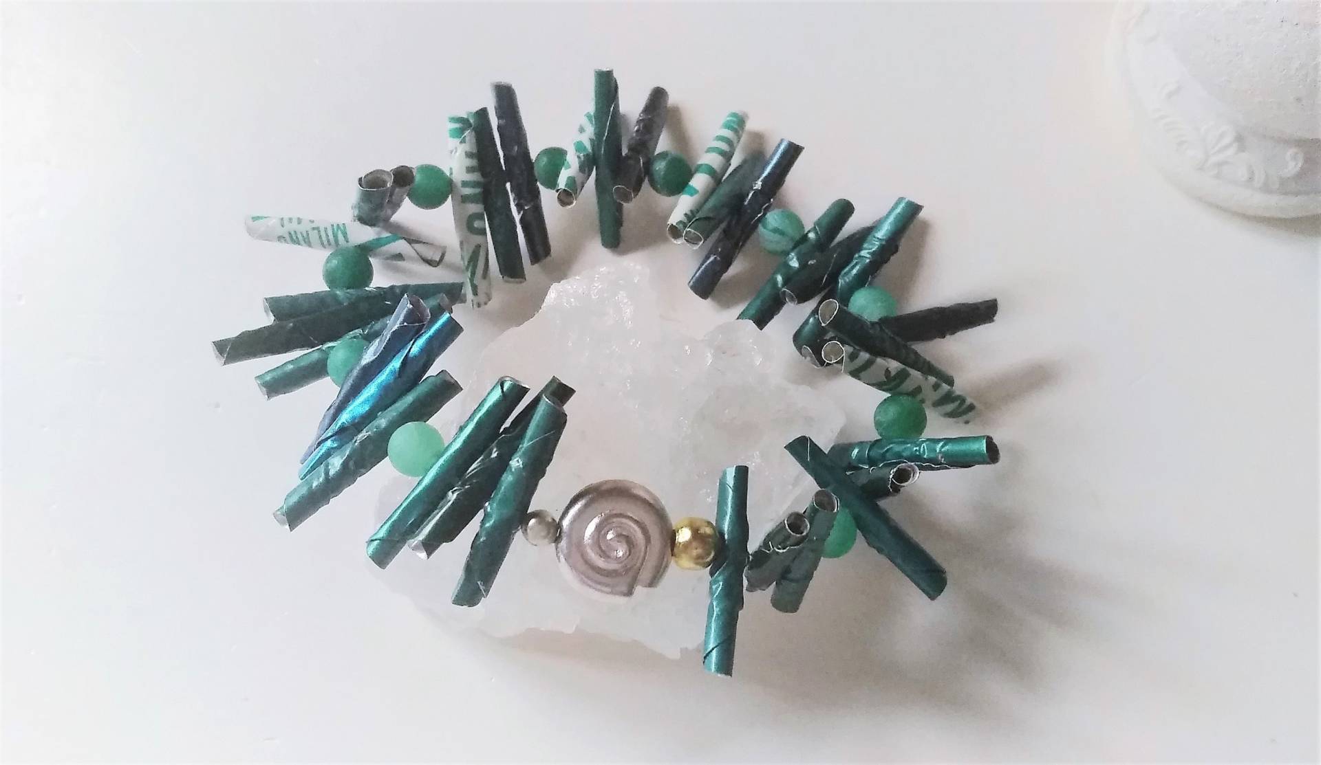 statement Armband Grün Aus Upcycling Kaffeekapseln, Fächer Mit Achat Dunkelgrün, Nespresso Schmuck Nachhaltig 134 statement Armband Grün Aus Upcycling Kaffeekapseln, Fächer Mit Achat Dunkelgrün, Nespresso Schmuck Nachhaltig 134 von cupnessoArt