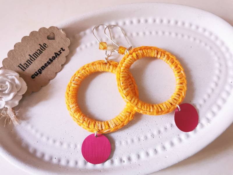 Häkel Ohrringe Kreis Orange Pink, Gehäkelte Kreolen Pink Orange, Upcycling Nespresso Schmuck Nachhaltig 356 Häkel Ohrringe Kreis Orange Pink, Gehäkelte Kreolen Pink Orange, Upcycling Nespresso Schmuck Nachhaltig 356 von cupnessoArt