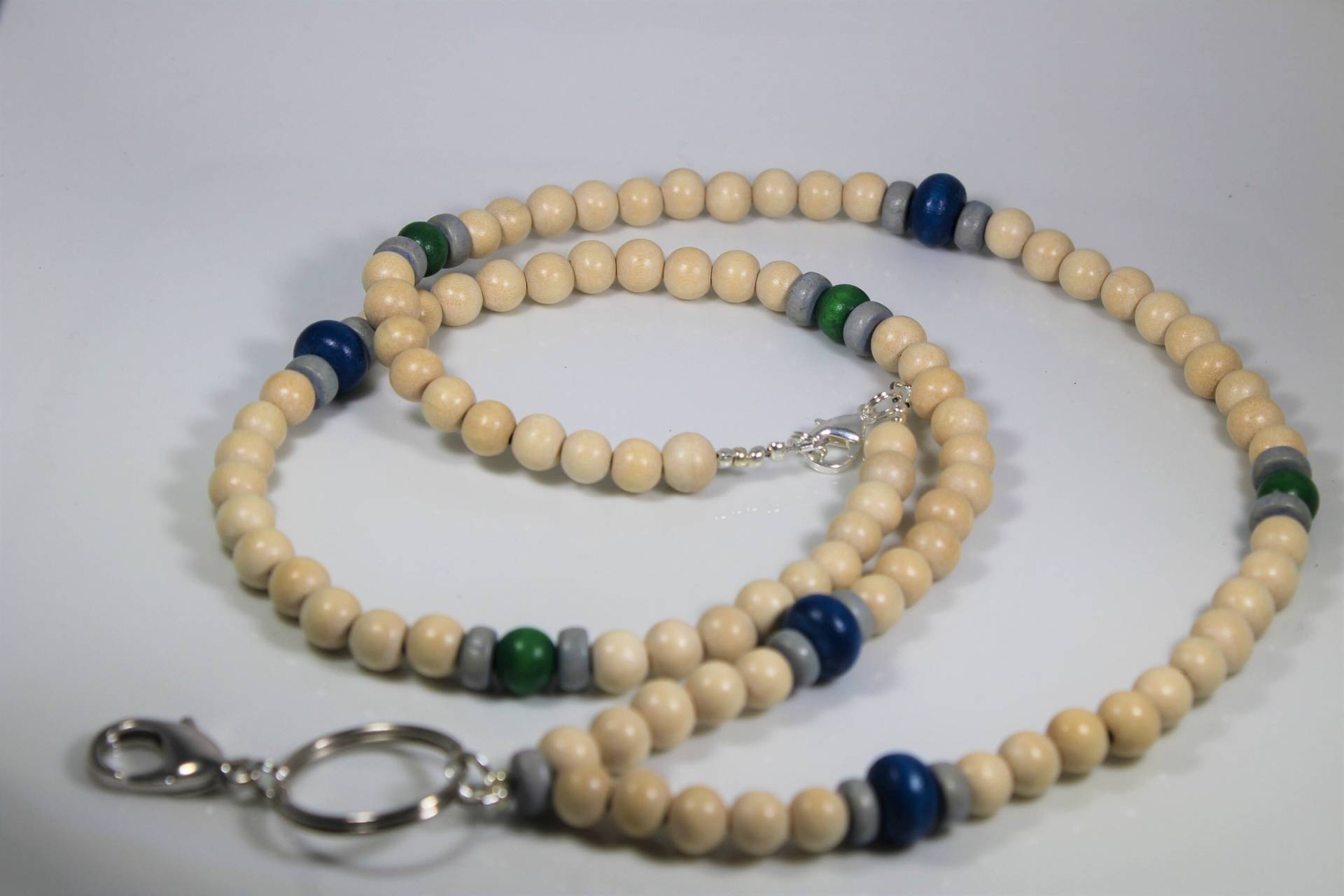 Holz Perlen Lanyard, Id Badge Holder, Halskette, Lehrer Und Krankenschwester Geschenke von curlynetto