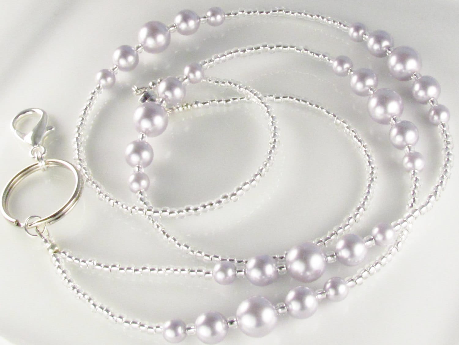 Lavendel Perlen Lanyard Simplicity Perle Id Abzeichen Halter Geschenke Für Sie von curlynetto