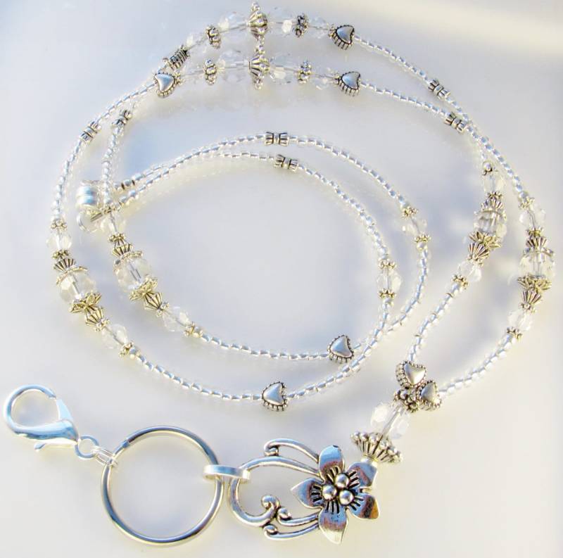 Perlen Lanyard Exquisite Glasperlen Id Ausweishalter Kristall Geschenke Für Frauen von curlynetto