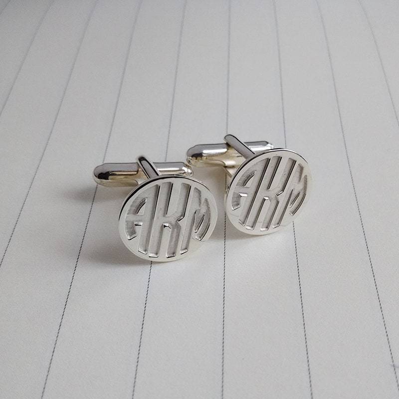 Personalisierte Hochzeit Manschettenknöpfe, Hochzeit Geschenk Bräutigam, Manschettenknöpfe Mit Gravur Monogramm, Silber Manschettenknöpfe von customforu