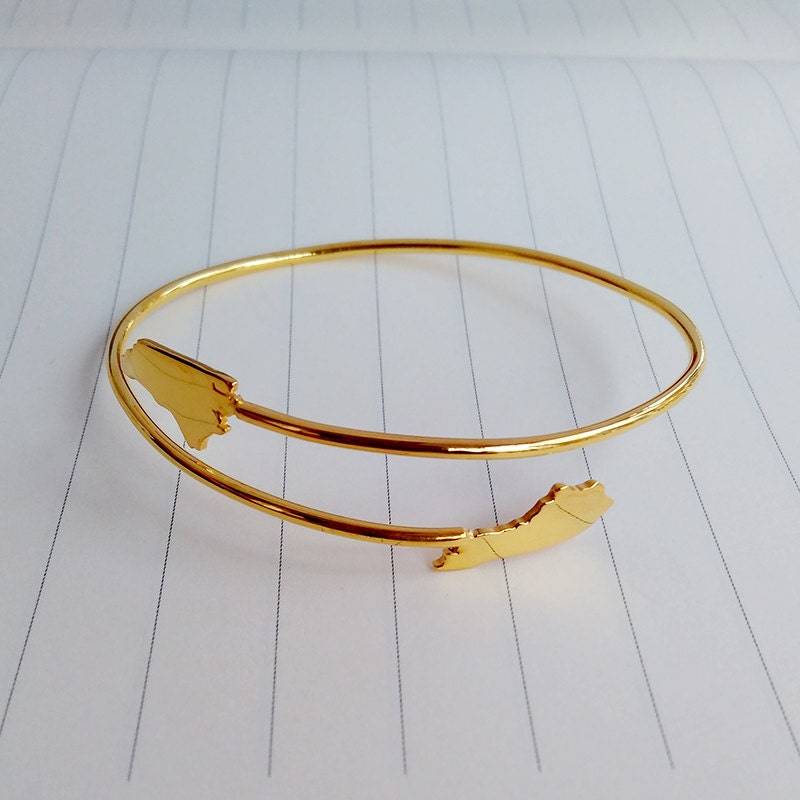 Personalisierte Zustand Charm Armband, Zwei Staaten Armreif, Gold Weihnachtsgeschenk von customforu