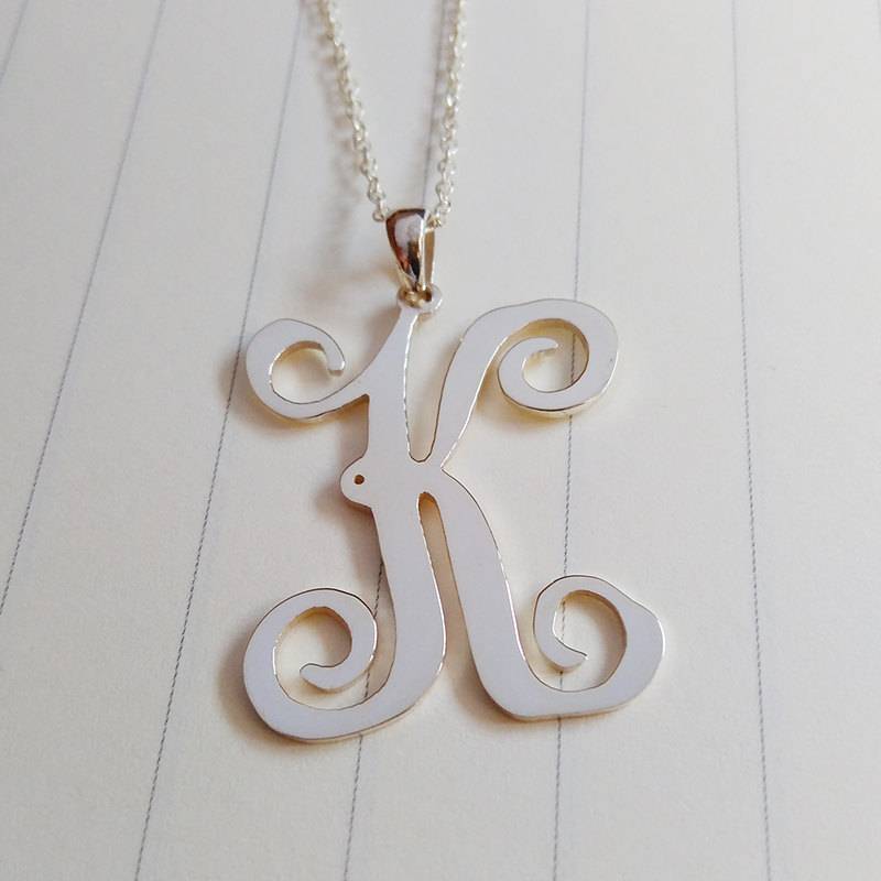 Silber Erste Halskette, Einzel Initial Eine Buchstabe Personalisierte Initialen Monogramm Halskette von customforu