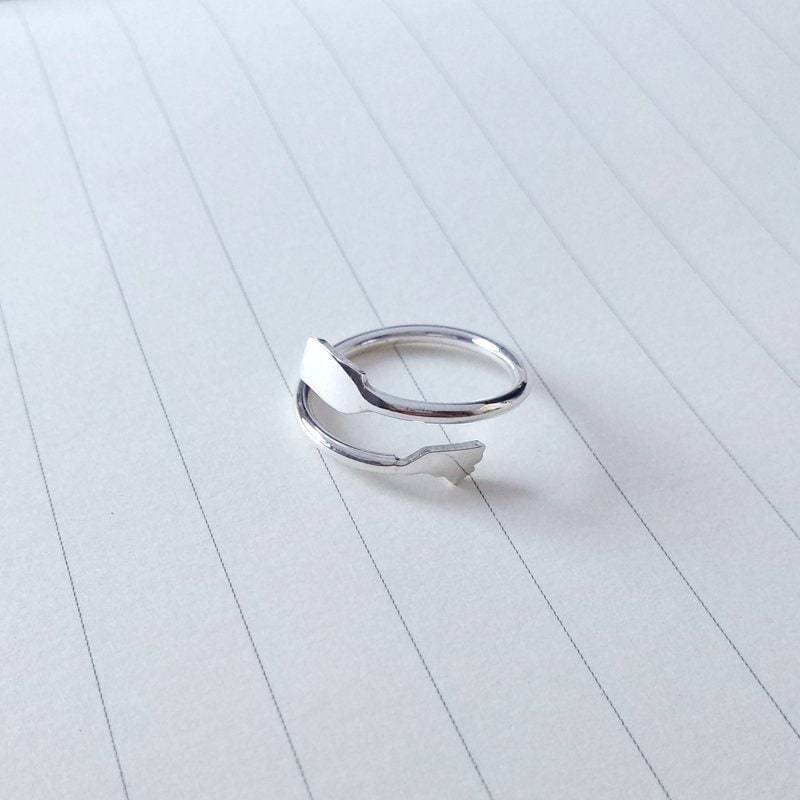 Silber Jeder Staaten Ring, Personalisierte Zwei Bester Freund Doppel Benutzerdefinierte Land Oder Fern Geschenk von customforu