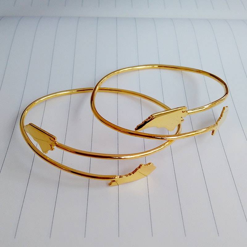 staaten Armreif, Zwei Armband, Personalisierte Zustand Bettelarmband, Gold Weihnachtsgeschenk von customforu