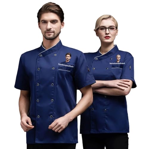 Personalisierte Chef Jacke Benutzerdefinierte Chef Jacke mit Name und Druck Foto Arbeit Uniform Bäckerei Herd Food Service Catering T-Shirt für Männer und Frauen von custyoulife
