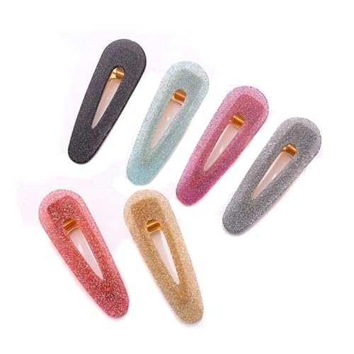 cutecool 6 Stück Damen Süße Entenschnabel Clip Harz Krokodil Haarspange mit funkelndem Muster Haarspange Geometrische Acryl Pony Clip Haarspange Haarschmuck von cutecool