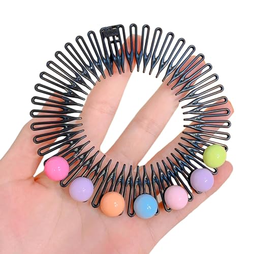 cutecool Elastischer runder Kamm Kunststoff runder Haarkamm elastischer Stirnband Halter passend für Frauen und Mädchen Kammhaarclips von cutecool