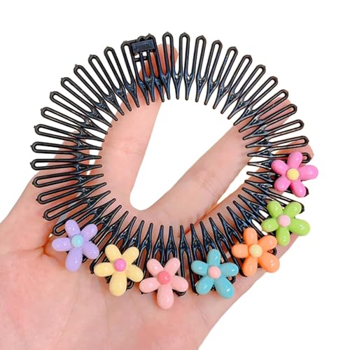 cutecool Elastischer runder Kamm Kunststoff runder Haarkamm elastischer Stirnband Halter passend für Frauen und Mädchen Kammhaarclips von cutecool