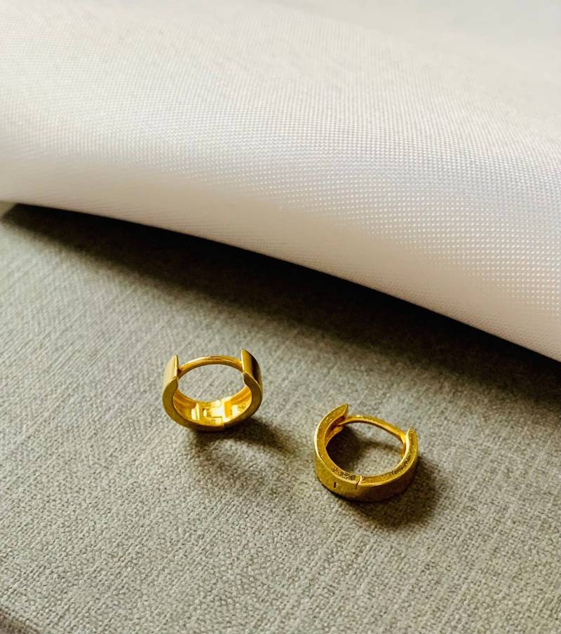 Chunky Hoop Gold - Ohrringe Silber Creole Feiner Ohrring Kleine Sterling Dicke von cutestoriesnet