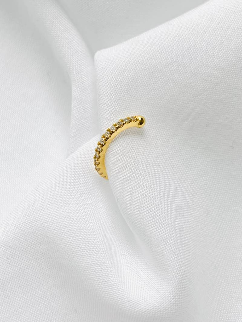 Ear Cuff Cz - 925 Sterling Silber Ohrklemme Gold Gold Ohrmanschette Filigraner Schmuck Earcuff von cutestoriesnet