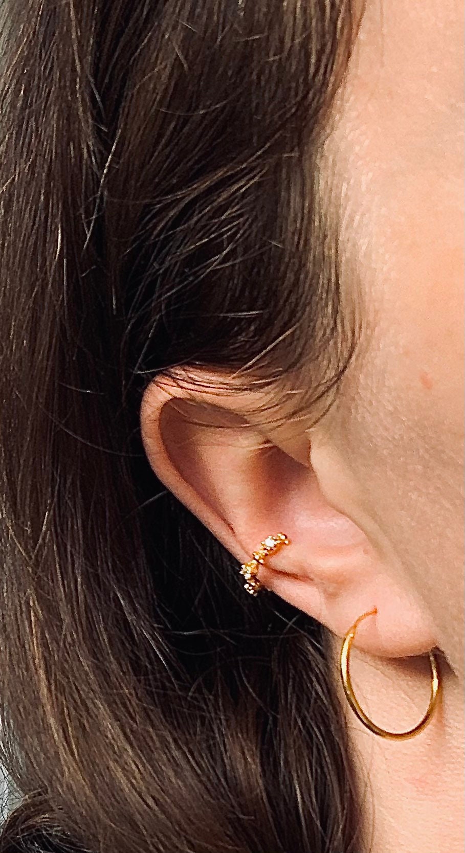 Ear Cuff Cz Gold - 925 Sterling Silber Ohrklemme Gold Ohrmanschette Filigraner Silber von cutestoriesnet